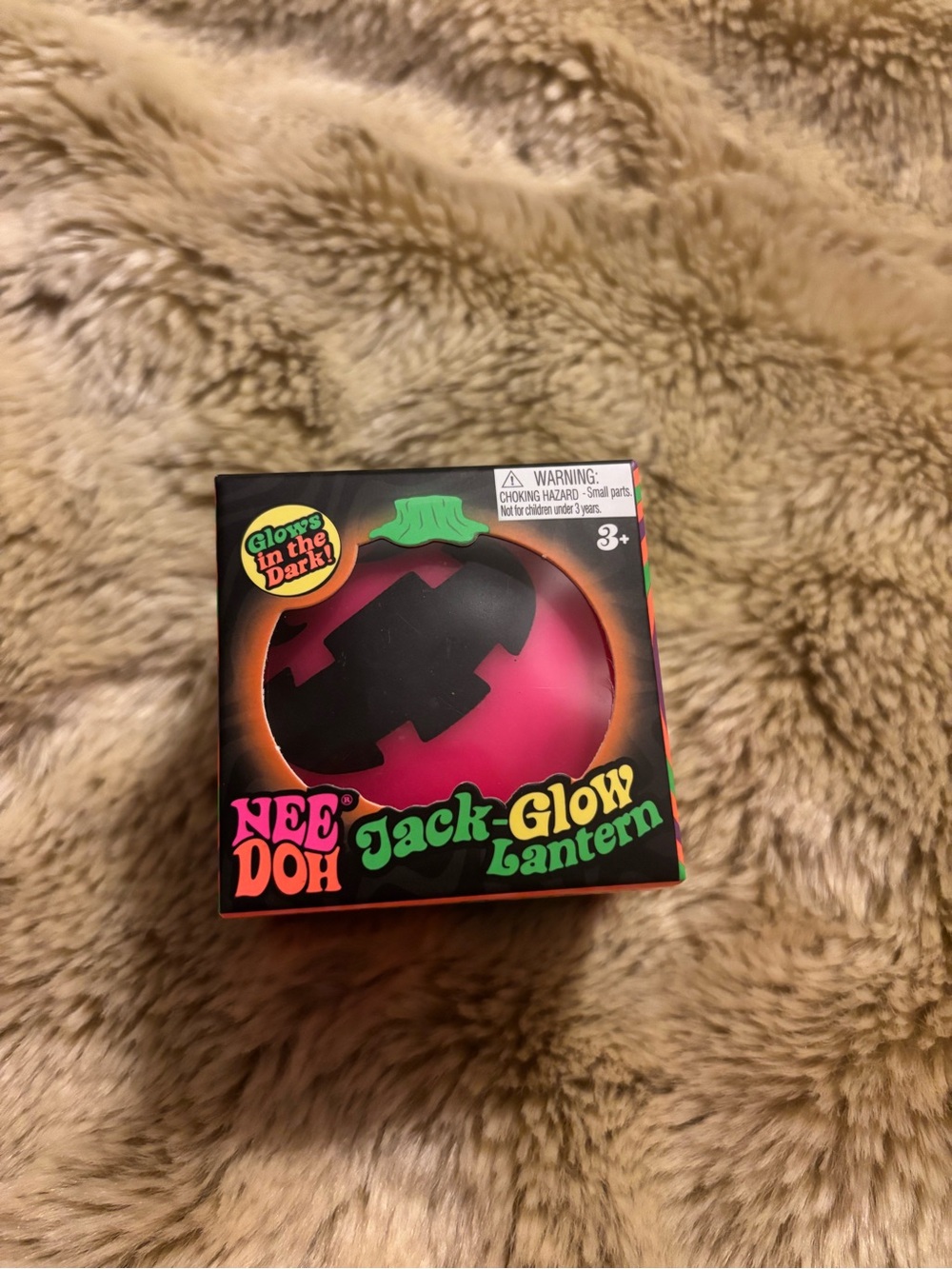 NeeDoh Jack-Glow Lantern Glow-in-the-Dark Neon Pink Pumpkin